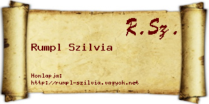 Rumpl Szilvia névjegykártya